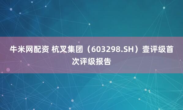 牛米网配资 杭叉集团（603298.SH）壹评级首次评级报告