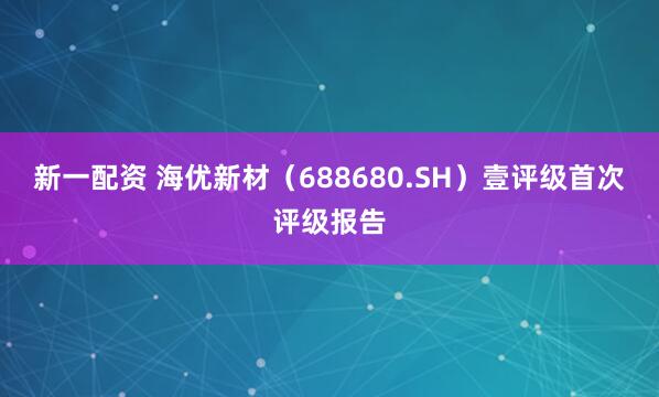 新一配资 海优新材（688680.SH）壹评级首次评级报告